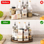 12" Lazy Susan Turntable Organizer, Round Wooden Lazy Susan Organization and - Image 5