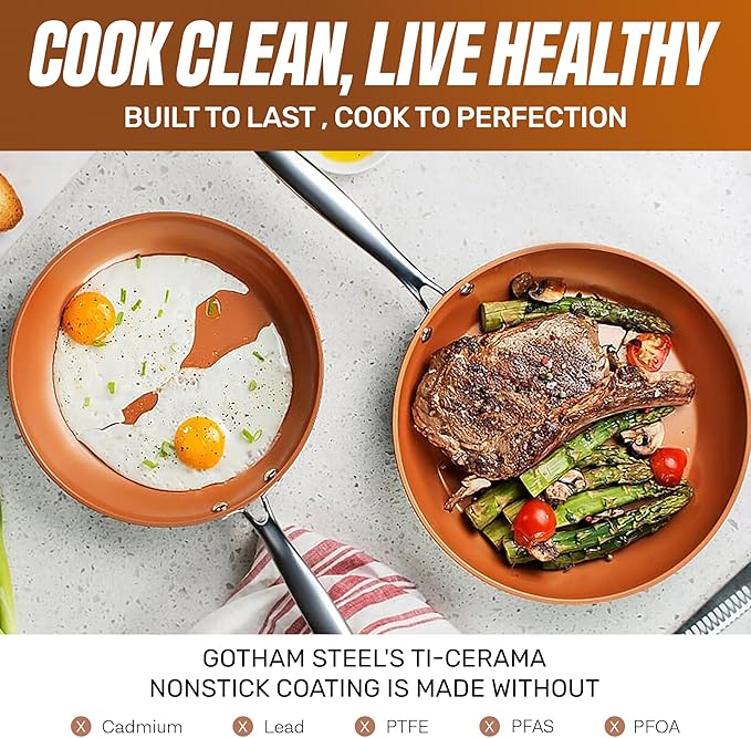 Gotham Steel True 20 Pc Ceramic Cookware Set Nonstick, Ceramic Pots and Pans - Image 5