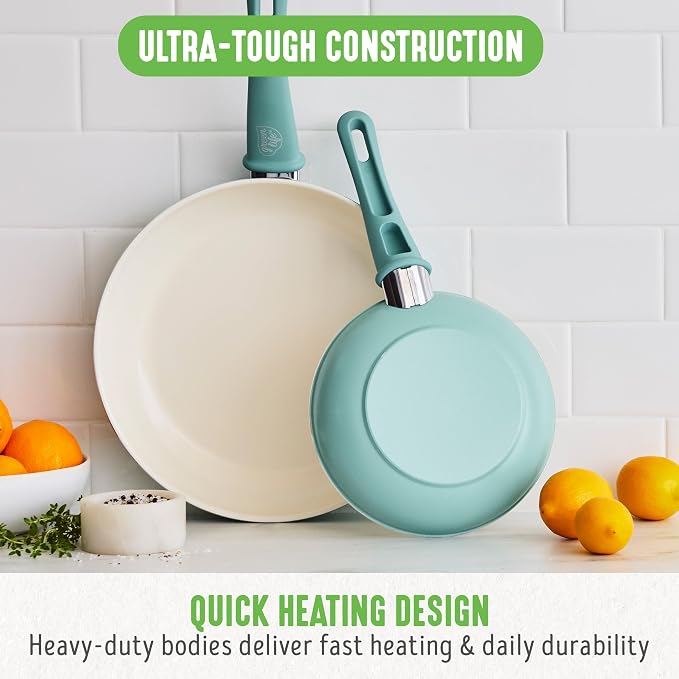 GreenLife Non Stick Fry Pan Set 7" & 10", Non-Toxic PFAS-Free Ceramic Skillet - Image 8