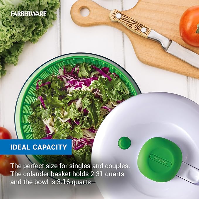 Farberware Small Pro Salad Spinner, 3.16 Qt Lettuce Spinner - Image 3
