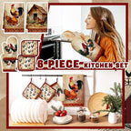 Leinuosen 6 Rooster Farmhouse Kitchen Decor Dish Towels Oven Mitts and Pot - Image 4