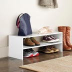 Whitmor Stackable 28" Extra Wide 2-Shelf Storage Organizer, Stackable Wood - Image 7