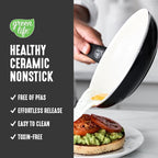 GreenLife 8 Piece Nonstick Cookware Set, Non-Toxic PFAS-Free Ceramic Pots & Pans - Image 2