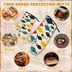 Cute Fish Oven Mitts and Pot Holders Set, Boho Kitchen Decor Heat Resistant Non - Image 5