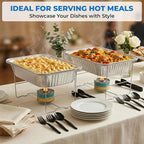 Disposable Chafing Dish Buffet Set – 6 Pack Half Size, Patented Foldable Wire - Image 2