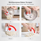5-in-1 Dough Scraper & Flexible Bowl Scraper by Nextrend, Bread Scraper - Image 2