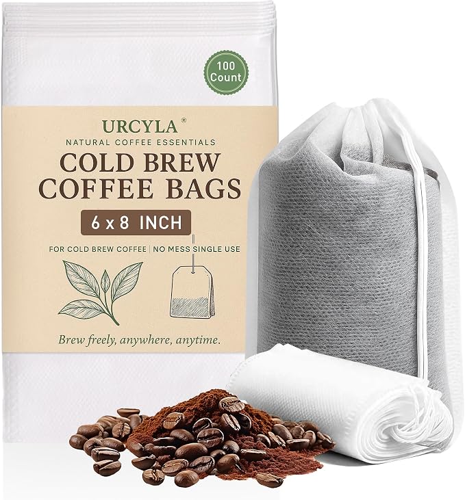 Cold Brew Bags, 6 * 8 Inch Fine Mesh Drawstring Pouches, Fits Mason Jars & by URCYLA