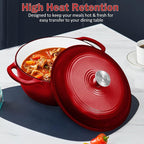 Vivicreate 6 Quart Enamel Cast Iron Dutch Oven Pot - Image 7