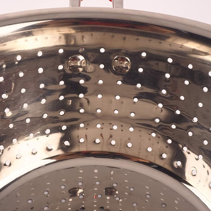 Stainless Steel Deep Colander Micro-perforated 2.5 Quart Metal Food Strainer - Image 8