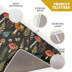Natural Botanical Dish Drying Mat Mushroom Fern Leaves Berry Drainer Mat Black - Image 4