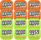 12 Pack Digital Kitchen Timer Small Classroom Timers by VOULOIR