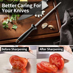 Knife Sharpener Rod, 13 Inch Carbon Steel Honing Steel - Image 7
