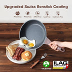 SENSARTE Nonstick Frying Pan Skillets, Swiss Granite Coating Omelette Pans - Image 2