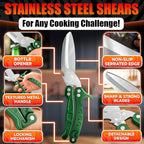 Heavy Duty Poultry Shears – Kitchen Shears Dishwasher Safe, Spring-Loaded - Image 3