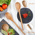 GinSent 2PCS Wooden Spoons for Cooking, 14-INCH Wooden Spoons Cooking Comfort - Image 6