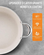 BEZIA Large 8 Quart Nonstick Cooking Pot - Image 2