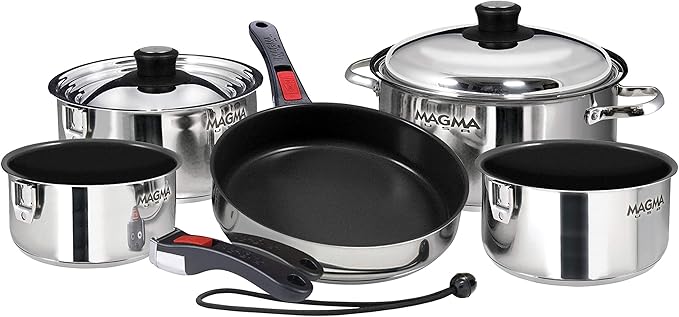 Magma 10 Piece Gourmet Nesting Stainless Steel Cookware Set by MagmaProducts