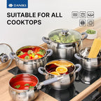 Daniks Modern 10-Piece Stainless Steel Cookware Set - Image 8