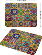 Mexican Tiles Dish Drying Mat for Kitchen Counter Absorbent Microfiber Dish - Image 2
