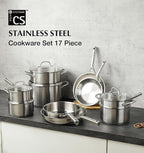 KOCH SYSTEME CS Stainless Steel Cookware Set 17 Piece, Professional 18/10 - Image 9