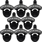 8PCS Bottle Opener Wall Mount Rustproof Black Screw in Wall Beer Cap Opener by Wallmountedbottleopener