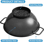 Black Colander for Kitchen, Stainless Steel Pasta Strainer - Image 5