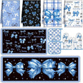 Fourluoo 10 Pcs Blue Bow Kitchen Decor Set Dish Towels Kitchen Rugs Oven Mitts by Fourluoo