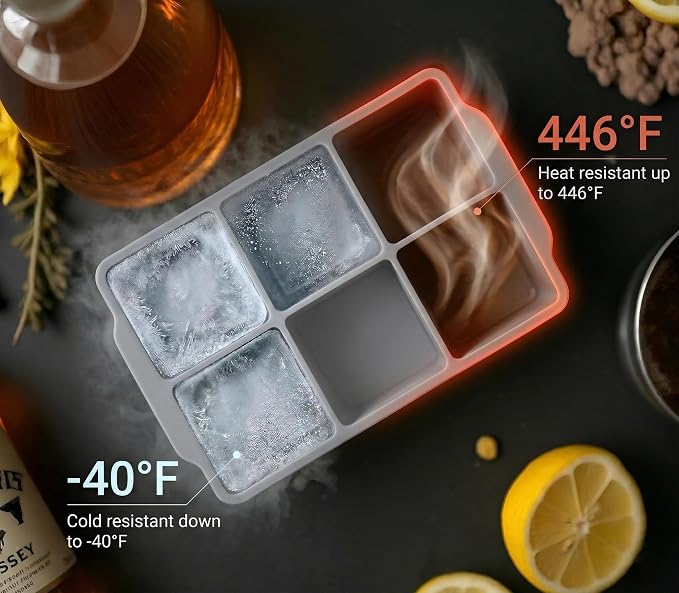 KitchFort Large Silicone Ice Cube Tray, Easy Release 2" Big Ice Cubes - Image 7