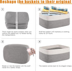 OIAHOMY 4 Pack Storage Baskets for Organizing, Small Bins for Shelves, Cute - Image 7
