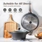SENSARTE Pots and Pans Set Non stick, Non toxic Healthy Induction Cookware Sets - Image 4