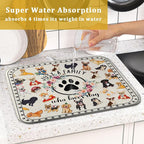 Lovely Dogs Dish Drying Mat Absorbent Printed Drying Pad - Image 7