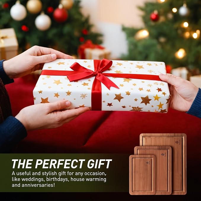 3 Packs Bamboo Cutting Board Set - Image 5