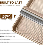 Wildone 2 Pack Half Sheet Baking Pans, Honeycomb Embossed Nonstick Baking Sheet - Image 3
