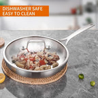 DELARLO Tri-ply Stainless Steel Frying Pan Set - Image 5