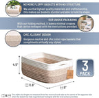 NaturalCozy 11.8"x8"x4.5” Storage Baskets - Image 2