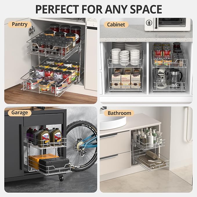 ZOINLIY Pull Out Cabinet Organizer, Versatile Slide Out Kitchen Organizers and - Image 6