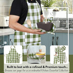 Native Fab Buffalo Plaid Check Oven Mitts and Pot Holders Set of 4, 100% Cotton - Image 2