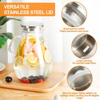1 Gallon Glass Pitcher with Lid and Handle, Hot & Cold Water Jug, Extra-Wide - Image 3