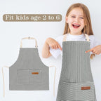 2 Pack Stripes Kids Apron, Kids Cooking Aprons - Image 3