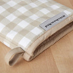 KitchenAid Gingham Mini Oven Mitt 2-Pack Set, Milkshake Tan - Image 3