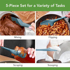 Tovolo Flex Core 5 Piece Silicone Spatula Set Heat Resistant All Silicone - Image 2