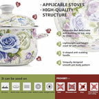 Retro Flower Enamel Stockpot - Image 2
