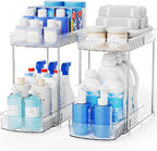 2 Pack Large Pull Out Bathroom Organizers and Storage, 2 Tier 12.8″ Tall - Image 9
