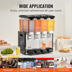 VEVOR Commercial Beverage Dispenser, 4 Tanks 10 L / 10.6 QT Per Tank Juice - Image 6