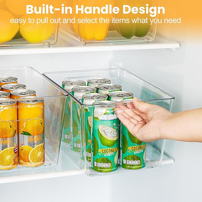YIHONG 8 Pack Clear Pantry Organizer Bins, Plastic Storage Containers - Image 4