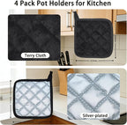 4 Pack Pot Holders for Kitchen Clearance Oven Potholders Sets for Kitchens Hot - Image 4