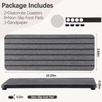 NiuYichee 2 PCS Water Absorbent diatomite Coasters, 10.2" x 4" Water Absorbing - Image 5