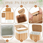 2 Pack 21 Gallon Bamboo Slim Trash Can - Image 3
