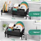 Large Extendable Dish Drying Rack, 16.93" to 26.57" Expandable Dish Rack - Image 3