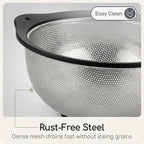 304 Stainless Steel Colander 3-Quart, Heavy Duty Metal Strainer - Image 4